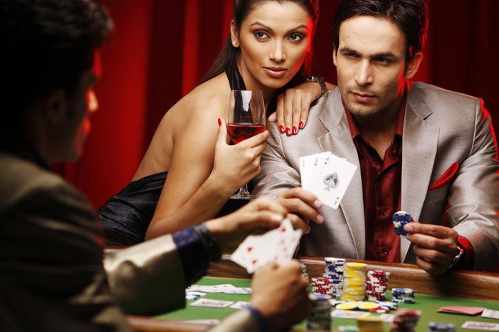 Blackjack table on mama with dealer and card shoe