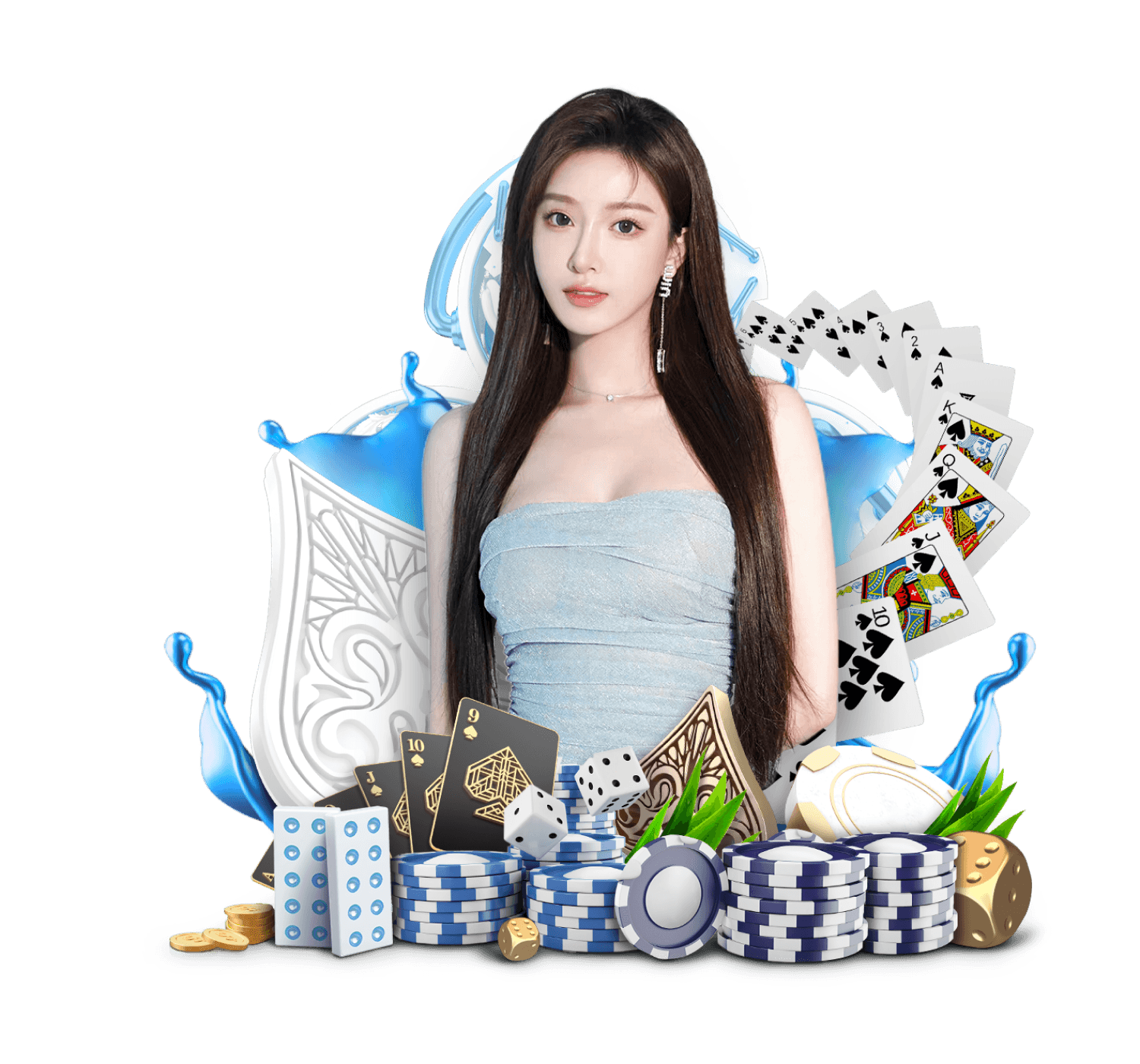 Baccarat table on mama showing card layout